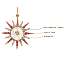 Load image into Gallery viewer, Mother of Pearl Ruby Pendant Necklace