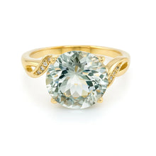 Load image into Gallery viewer, Natural Round Green Amethyst Silver Ring