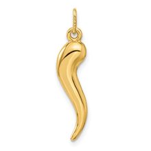 Load image into Gallery viewer, 10k Gold Italian Horn Charm Pendant