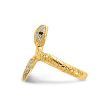 Load image into Gallery viewer, Cubic Zirconia Sterling Silver Snake Ring