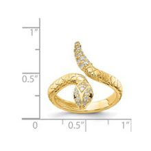 Load image into Gallery viewer, Cubic Zirconia Sterling Silver Snake Ring