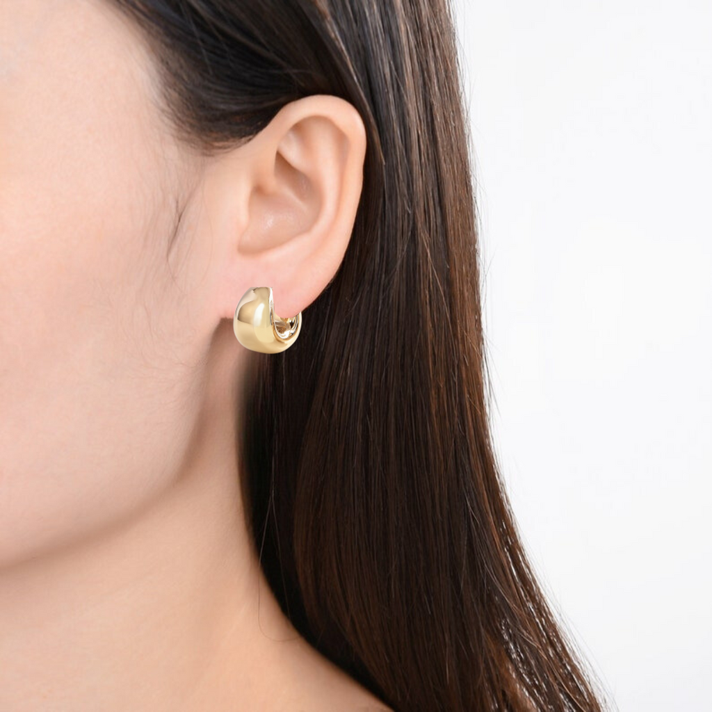 18K Gold Vermeil Huggie Hoops Earrings