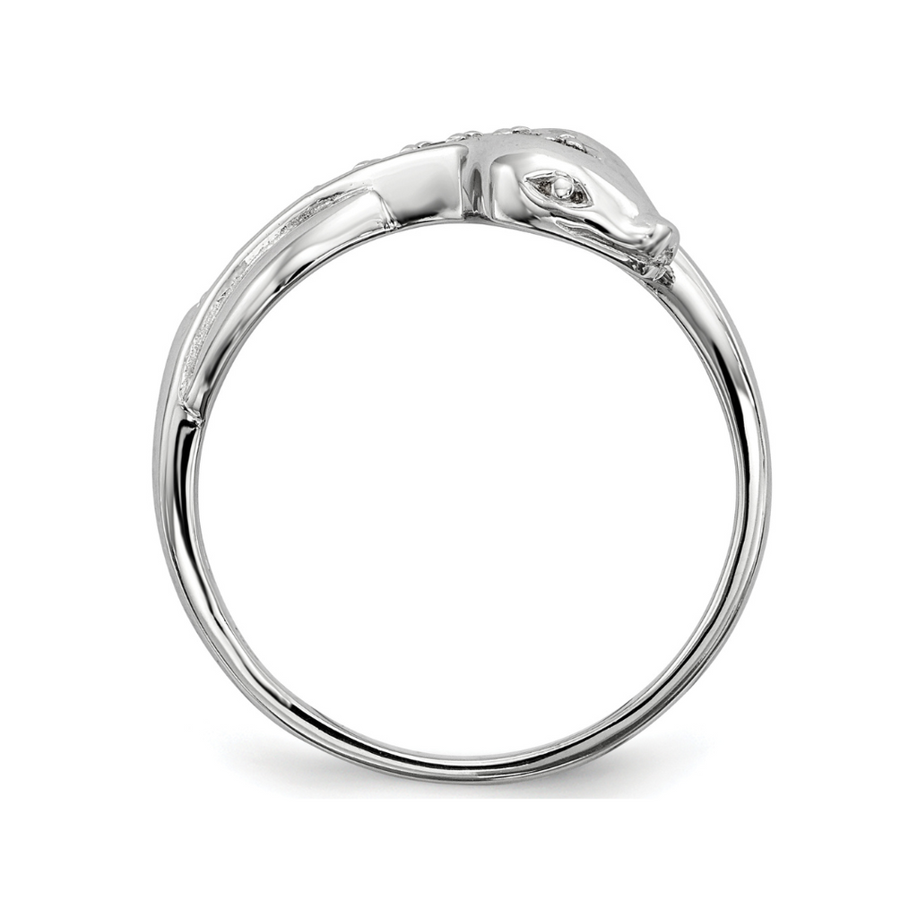 Cubic Zirconia Snake Ring Silver