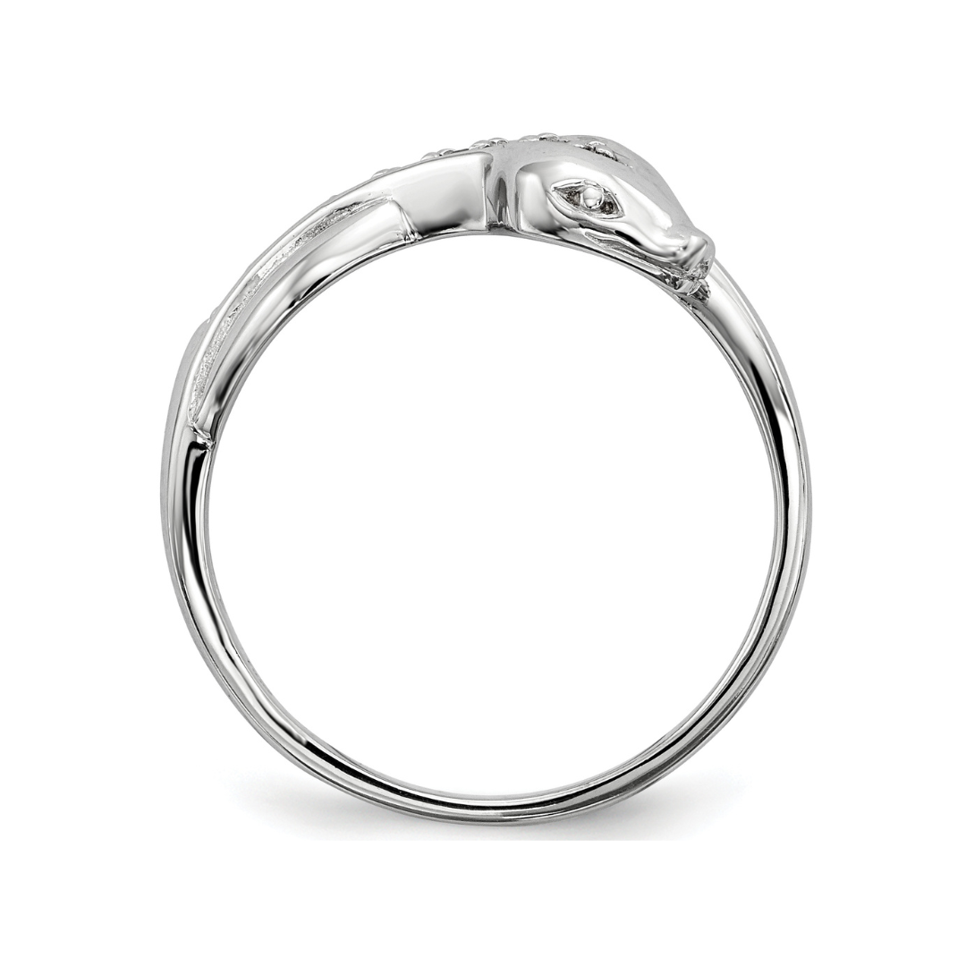 Cubic Zirconia Snake Ring Silver