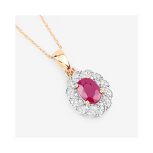 Load image into Gallery viewer, Genuine 10K Ruby and White Diamond Pendant