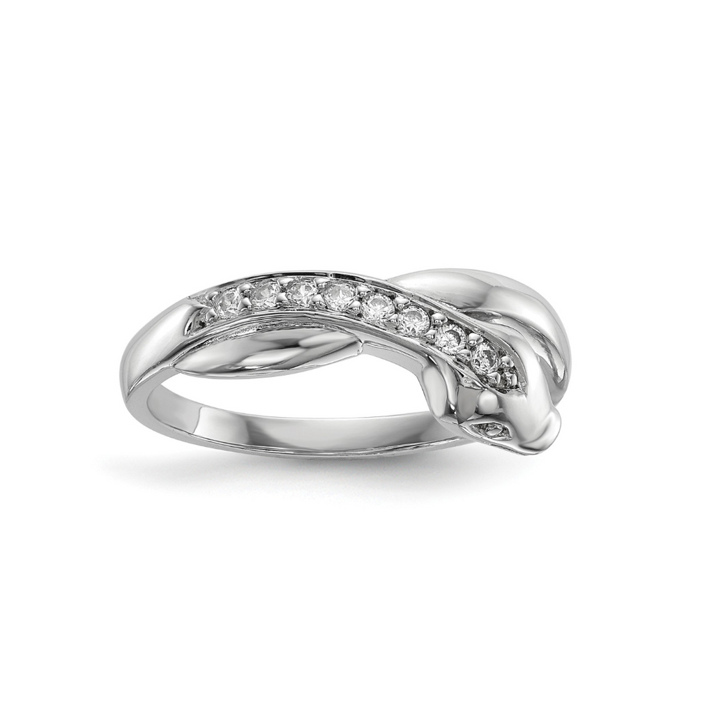 Cubic Zirconia Snake Ring Silver