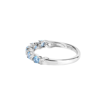 Load image into Gallery viewer, Genuine Swiss Blue Topaz 5 Stone Ring