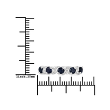 Load image into Gallery viewer, Genuine Blue Sapphire and White Topaz 5 Stone Ring