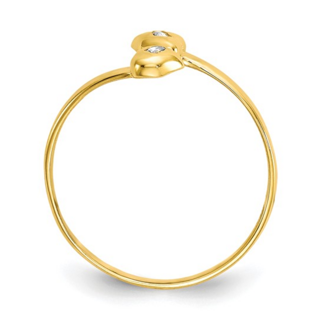 CZ 10k Yellow Gold Toe Rings
