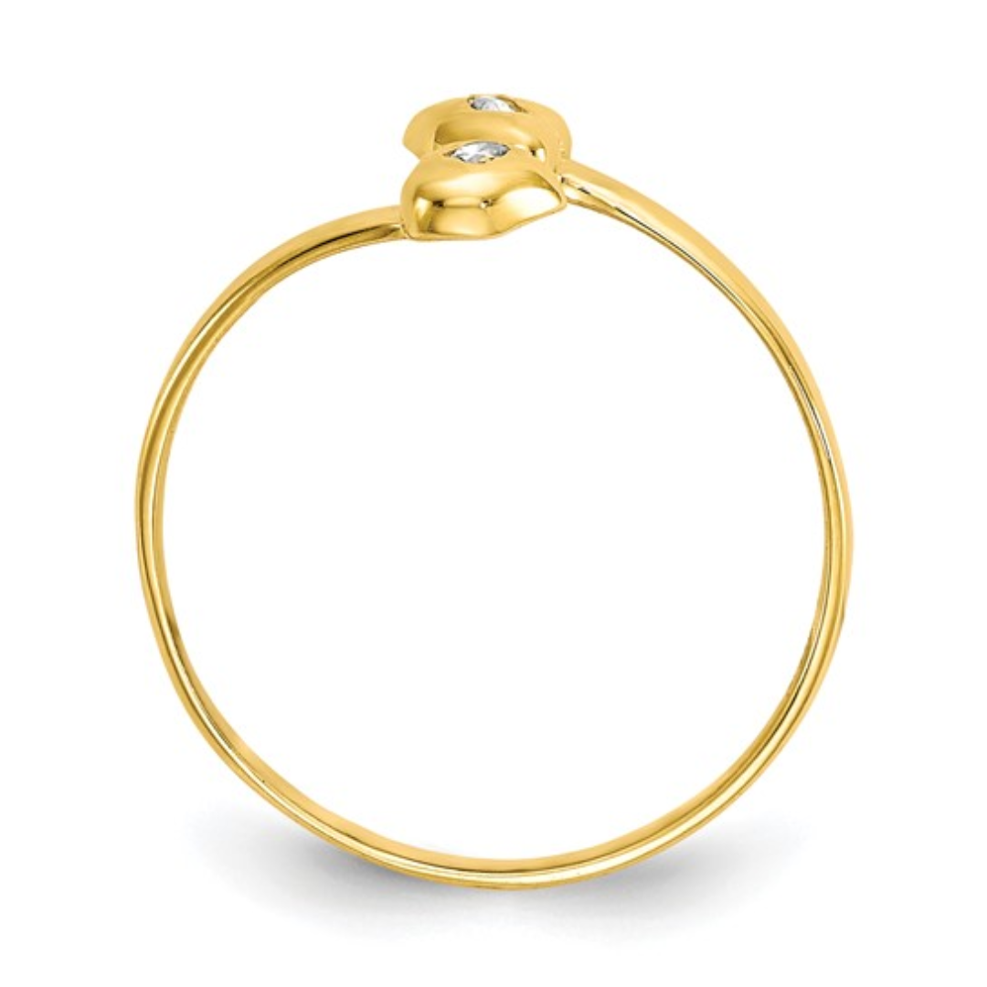 CZ 10k Yellow Gold Toe Rings