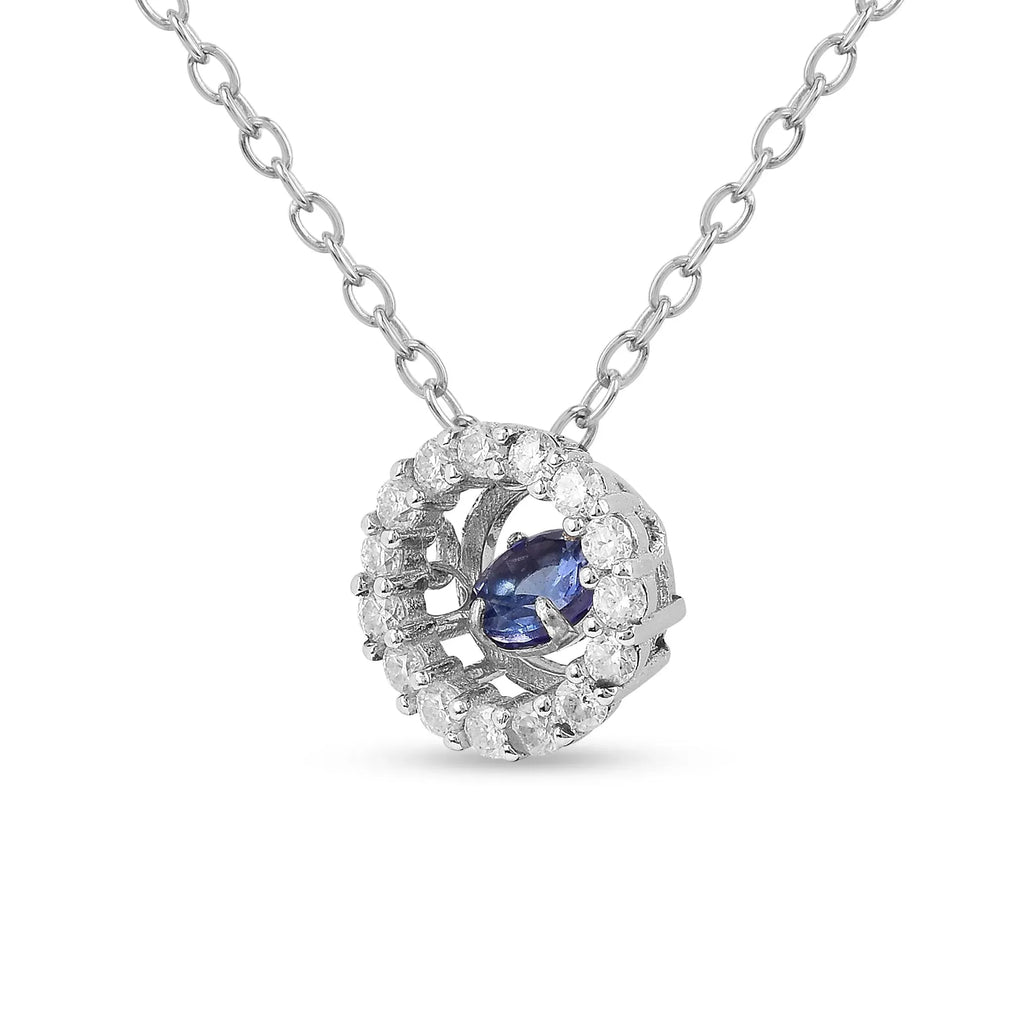 Natural Tanzanite Dancing Stone Pendant Necklace