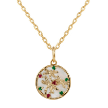 Load image into Gallery viewer, Mother Of Pearl Dragonfly Pendant Necklace
