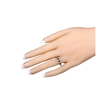 Load image into Gallery viewer, Genuine Blue Sapphire and White Topaz 5 Stone Ring