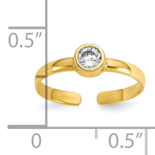 Load image into Gallery viewer, 10k Gold CZ Toe Ring For Women