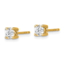 Load image into Gallery viewer, 14k Gold, Lab Diamond, Round Solitaire Stud Earrings, elegant solitaire earrings