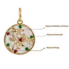 Load image into Gallery viewer, Mother Of Pearl Dragonfly Pendant Necklace