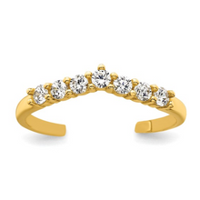 Load image into Gallery viewer, 10k Gold White CZ Open Toe Ring