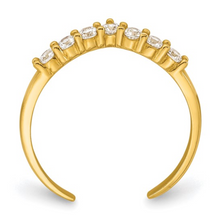 Load image into Gallery viewer, 10k Gold White CZ Open Toe Ring