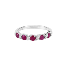 Load image into Gallery viewer, Genuine Ruby and White Topaz 5 Stone Ring