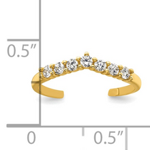 Load image into Gallery viewer, 10k Gold White CZ Open Toe Ring