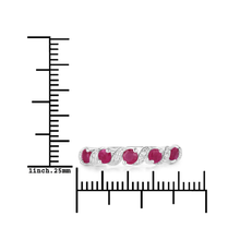 Load image into Gallery viewer, Genuine Ruby and White Topaz 5 Stone Ring