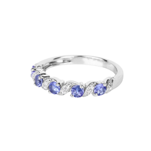 Load image into Gallery viewer, Genuine London Blue Topaz 5 Stone Ring