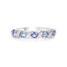 Load image into Gallery viewer, Genuine London Blue Topaz 5 Stone Ring