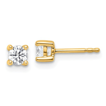 Load image into Gallery viewer, christmas gift ideas, round diamond earrings, round diamond solitaire 