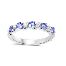 Load image into Gallery viewer, Genuine Violet Tanzanite 5 Stone Ring