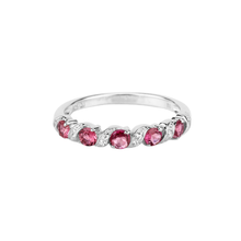 Load image into Gallery viewer, Genuine Pink Tourmaline 5 Stone Ring
