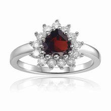 Load image into Gallery viewer, Heart Ring Sterling Silver Statement Ring Silver Heart Ring- FineColorJewels