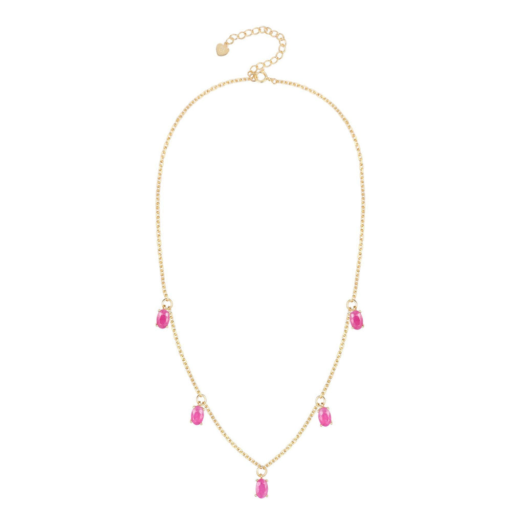 Ruby Necklace Gemstone Necklace Yellow Gold Necklace Gift for her Necklace for Women Beautiful Necklace Gold Necklace Women leo birthday gift dainty drop necklace collar necklace gift Collar Necklace Birthstone Necklace Ruby Stone Choker- FineColorJewels