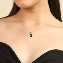 Load image into Gallery viewer, model showcasing Green Moss Agate Pendant Necklace 925 Sterling Silver Pendant 