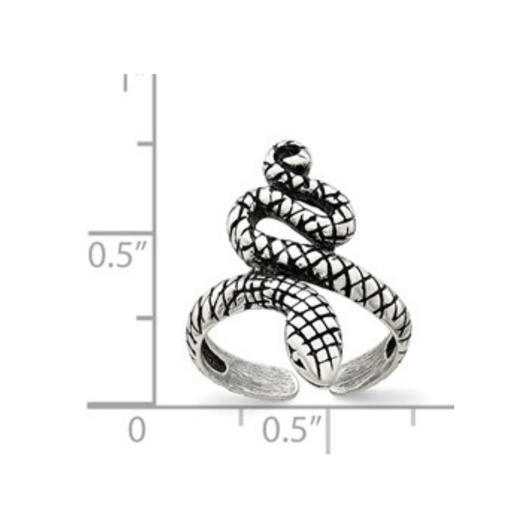 Antiqued Snake Toe Ring