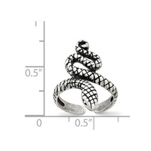 Load image into Gallery viewer, Antiqued Snake Toe Ring