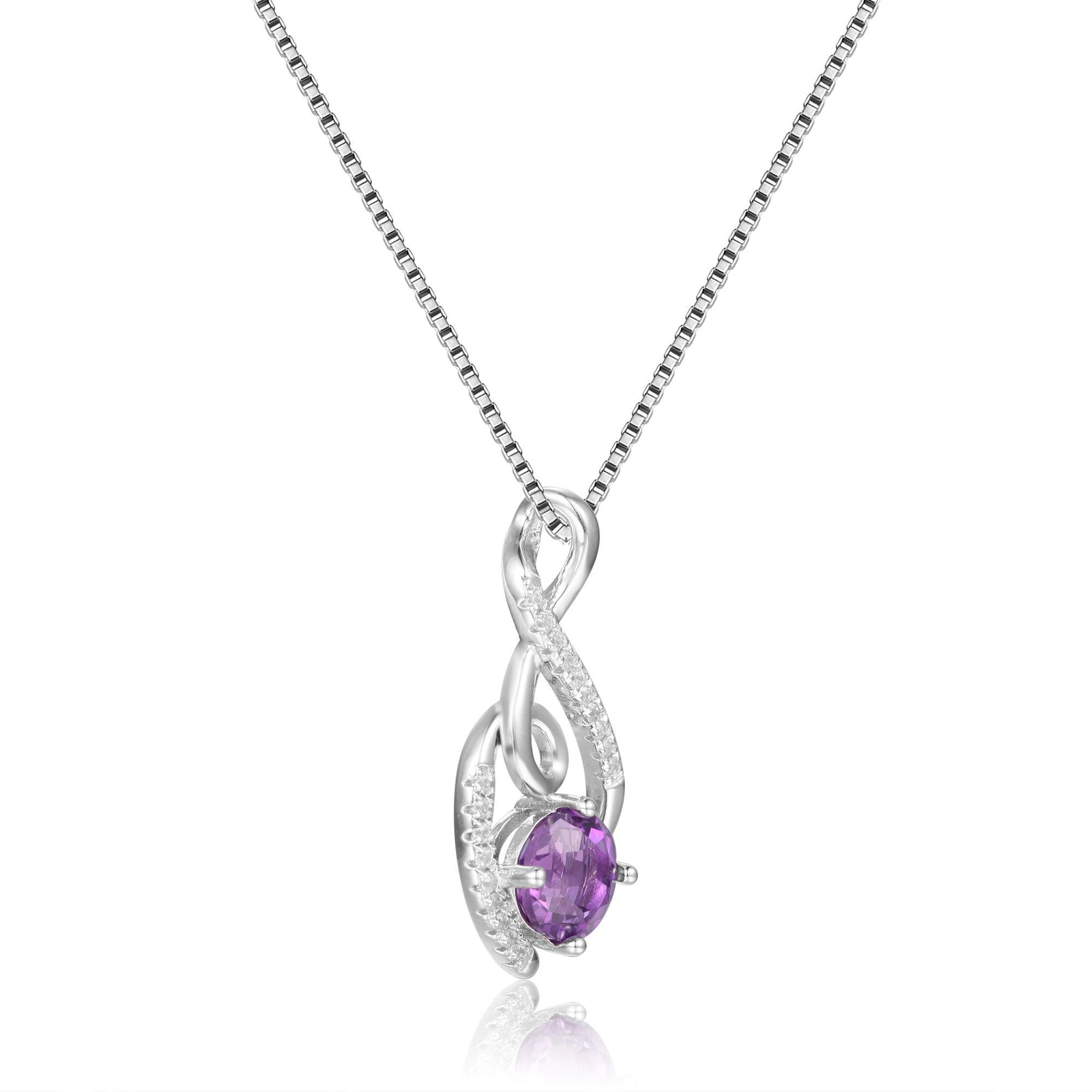 Amethyst Treble Clef Music Necklace - FineColorJewels