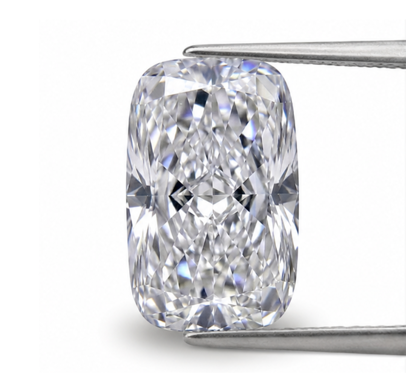 Long Cushion Cut Loose Lab Grown Diamond Stone VVS1 IGI Certified