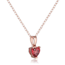 Load image into Gallery viewer, Garnet Heart Necklace - FineColorJewels