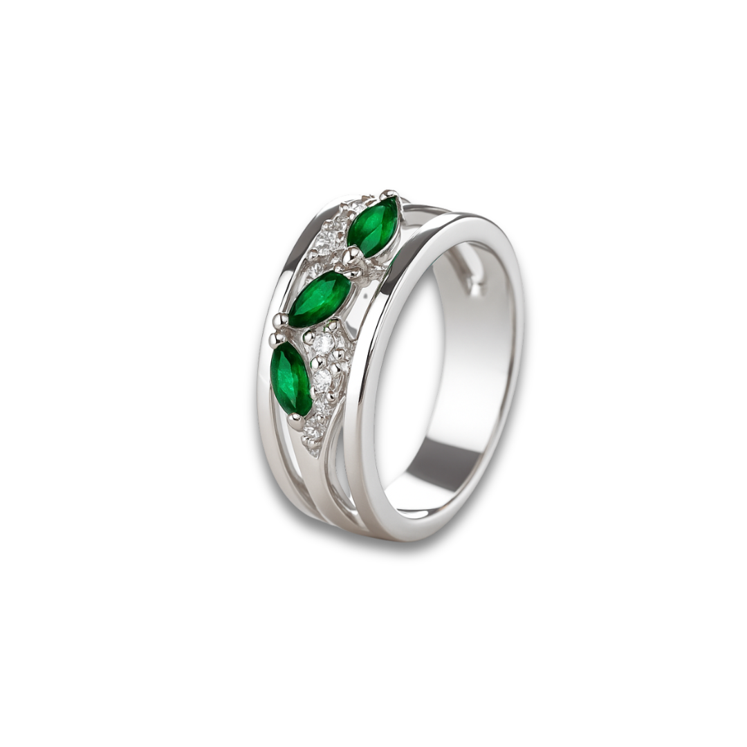 Natural Green Chrome Diopside Ring Silver Fine Color Jewels