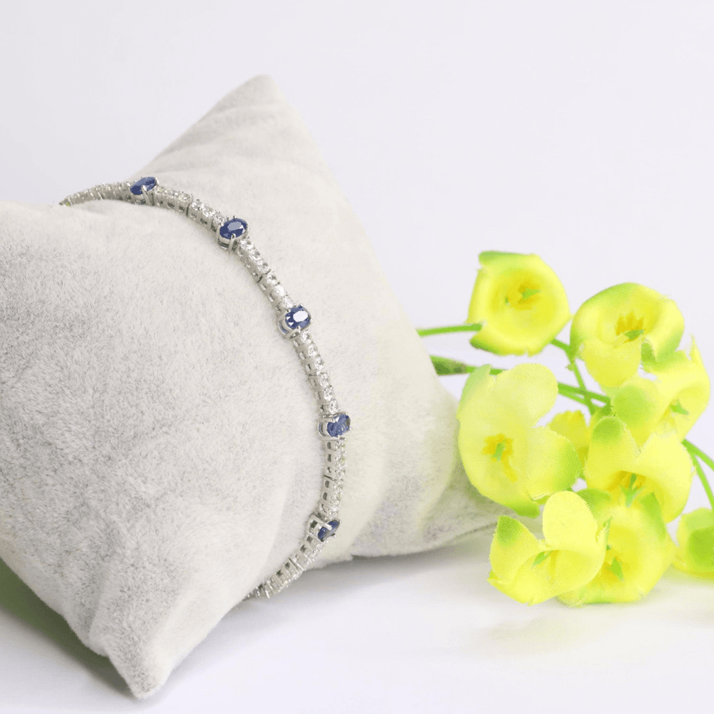 photo of  bolo tennis bracelet office wear jewelry blue sapphire