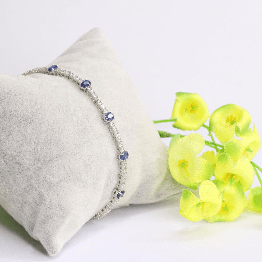 photo of  bolo tennis bracelet office wear jewelry blue sapphire