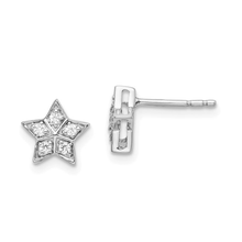 Load image into Gallery viewer, 14K White Gold, Diamond Star Post Earrings, lab grown diamond earrings