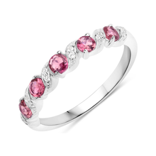 Load image into Gallery viewer, Genuine Pink Tourmaline 5 Stone Ring