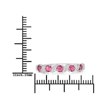 Load image into Gallery viewer, Genuine Pink Tourmaline 5 Stone Ring