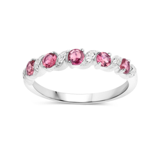 Load image into Gallery viewer, Genuine Pink Tourmaline 5 Stone Ring
