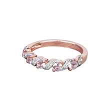 Load image into Gallery viewer, Peach Genuine Morganite 5 Stone Ring