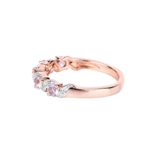 Load image into Gallery viewer, Peach Genuine Morganite 5 Stone Ring