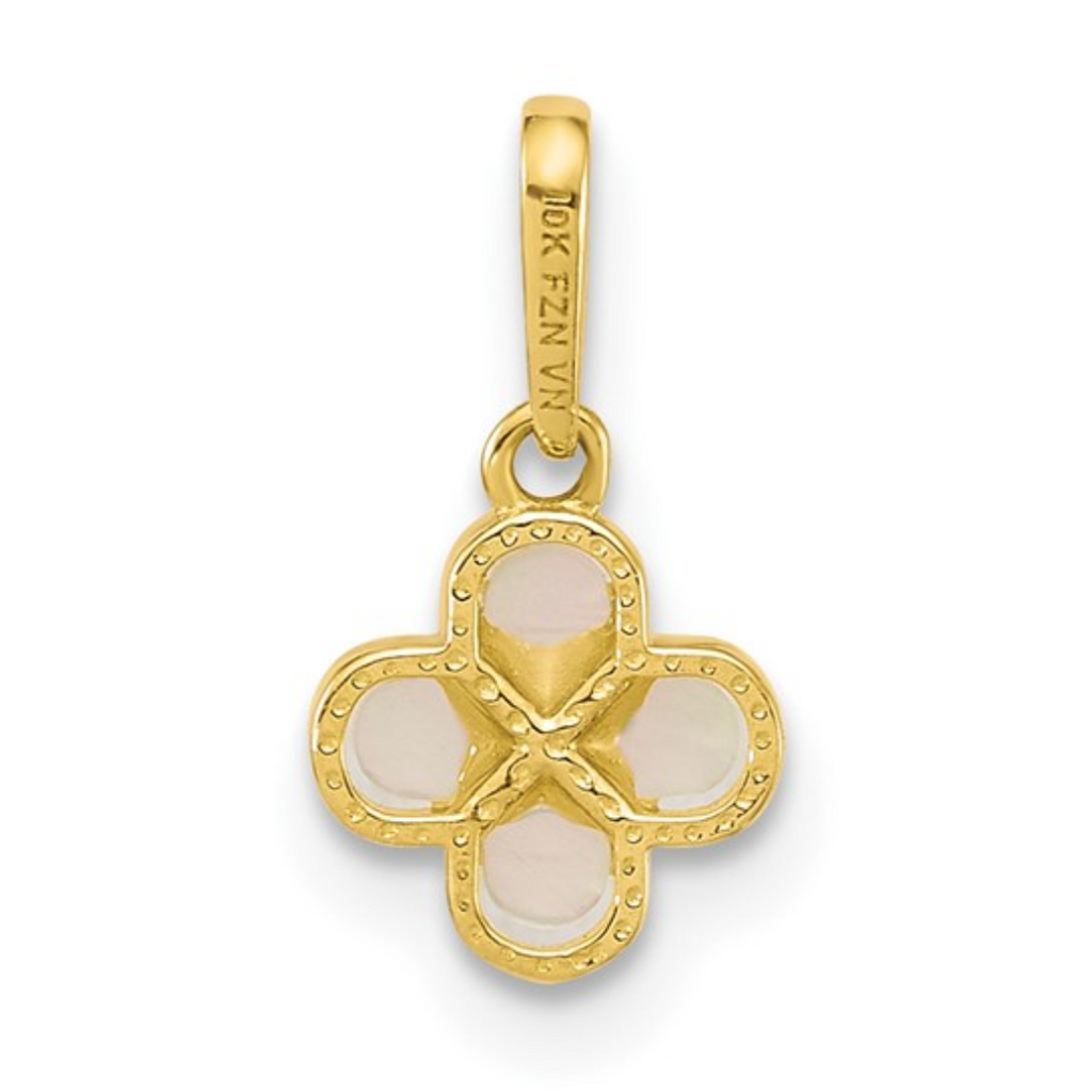 10k Gold Mother of Pearl Clover Pendant