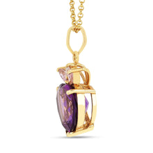 Load image into Gallery viewer, Chunky Amethyst Heart Pendant Necklace