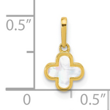 Load image into Gallery viewer, 10k Gold Mother of Pearl Clover Pendant